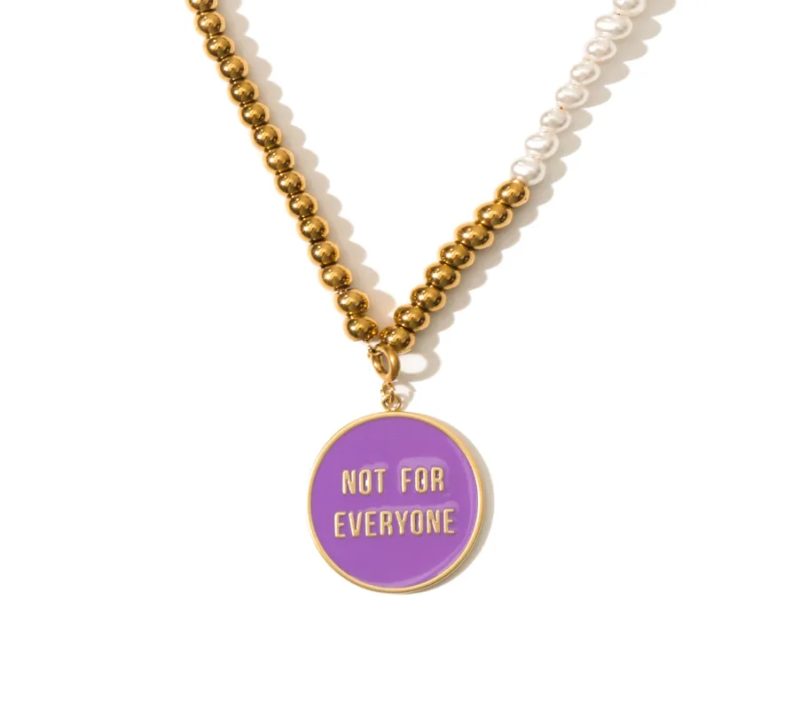 Not For Everyone Faux Pearl Necklace • Purple/Green sold by Matter Matters