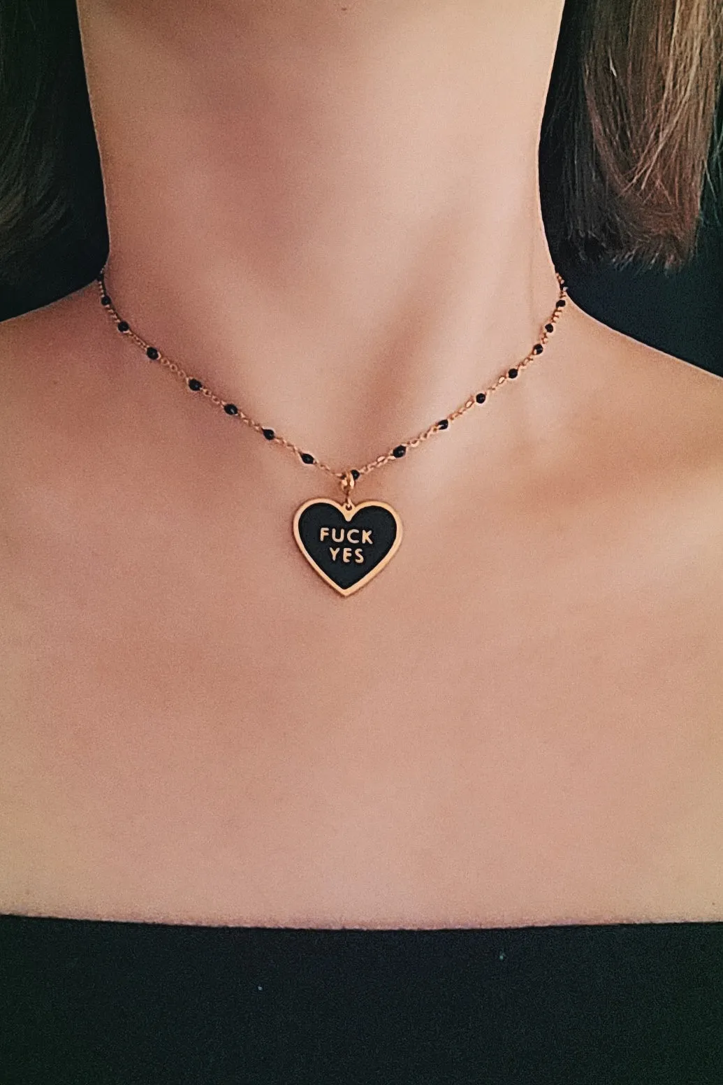 Fuck Yes Necklace • Black sold by Matter Matters product image thumbnail 3