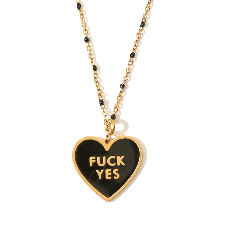 Fuck Yes Necklace • Black made by Matter Matters