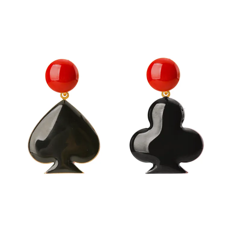 Luck & Destiny Earrings on Dots • Maroon & Black sold by Matter Matters