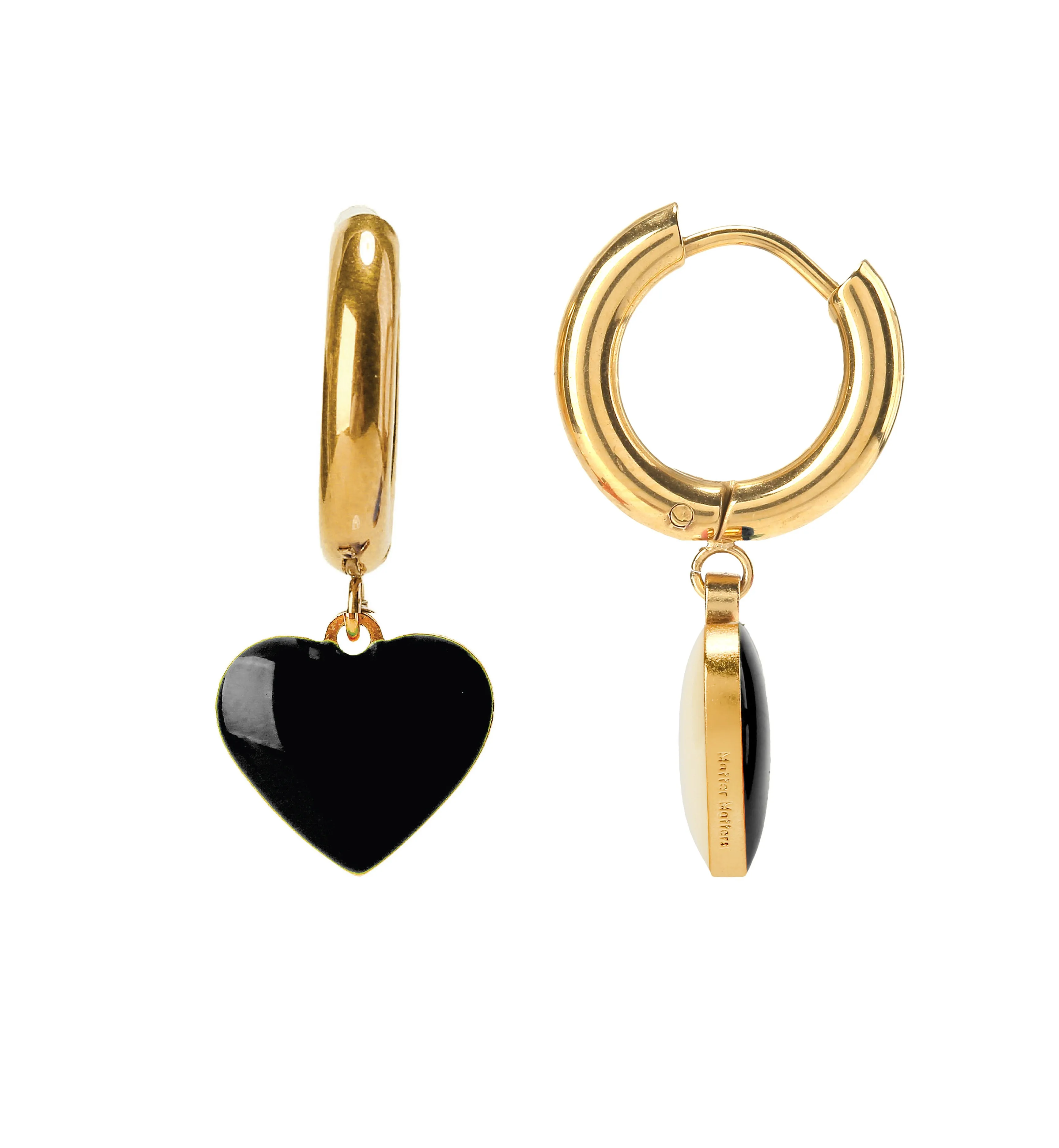 Humble Heart Earrings • Black & Cream sold by Matter Matters product image thumbnail 2