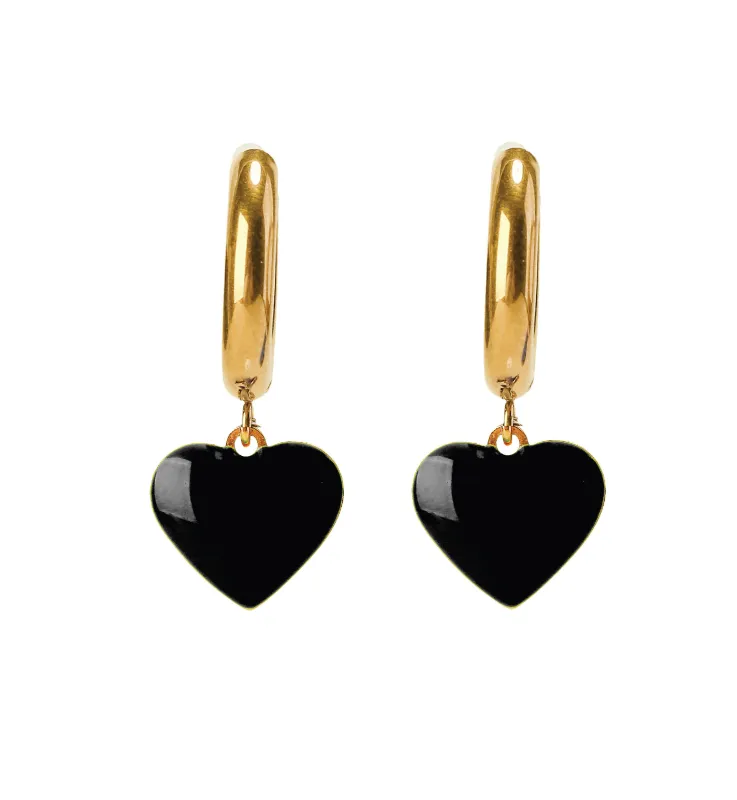 Humble Heart Earrings • Black & Cream sold by Matter Matters
