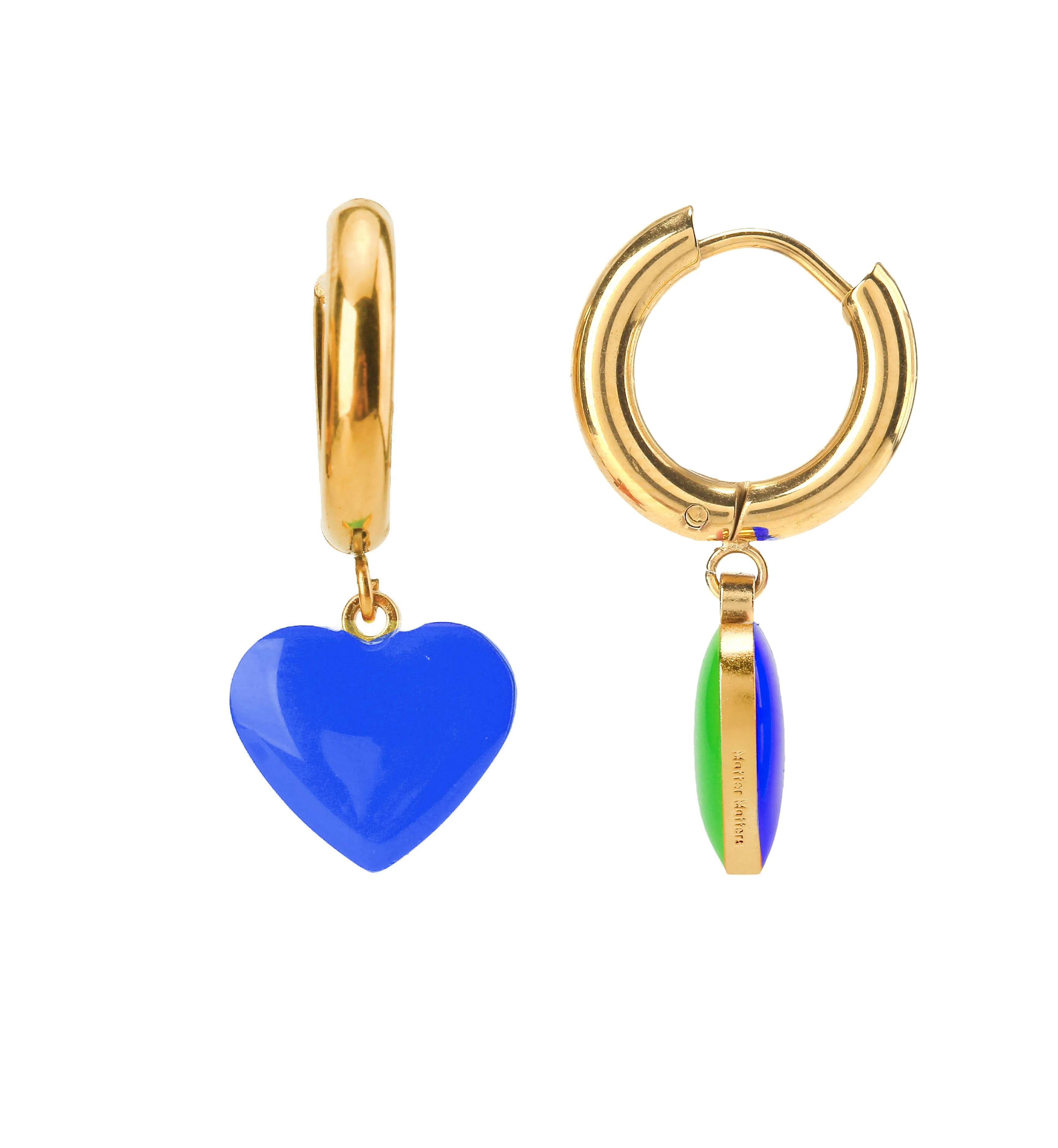 Humble Heart Earrings • Cobalt & Bright Green sold by Matter Matters product image thumbnail 2