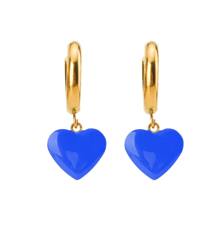 Humble Heart Earrings • Cobalt & Bright Green sold by Matter Matters