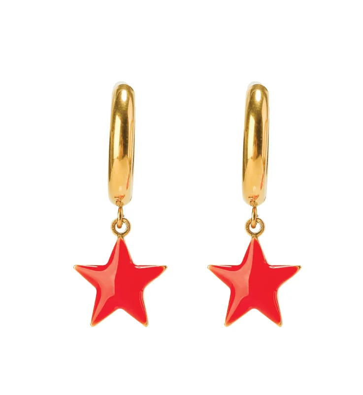 Shining Star Earrings • Red & Pink sold by Matter Matters