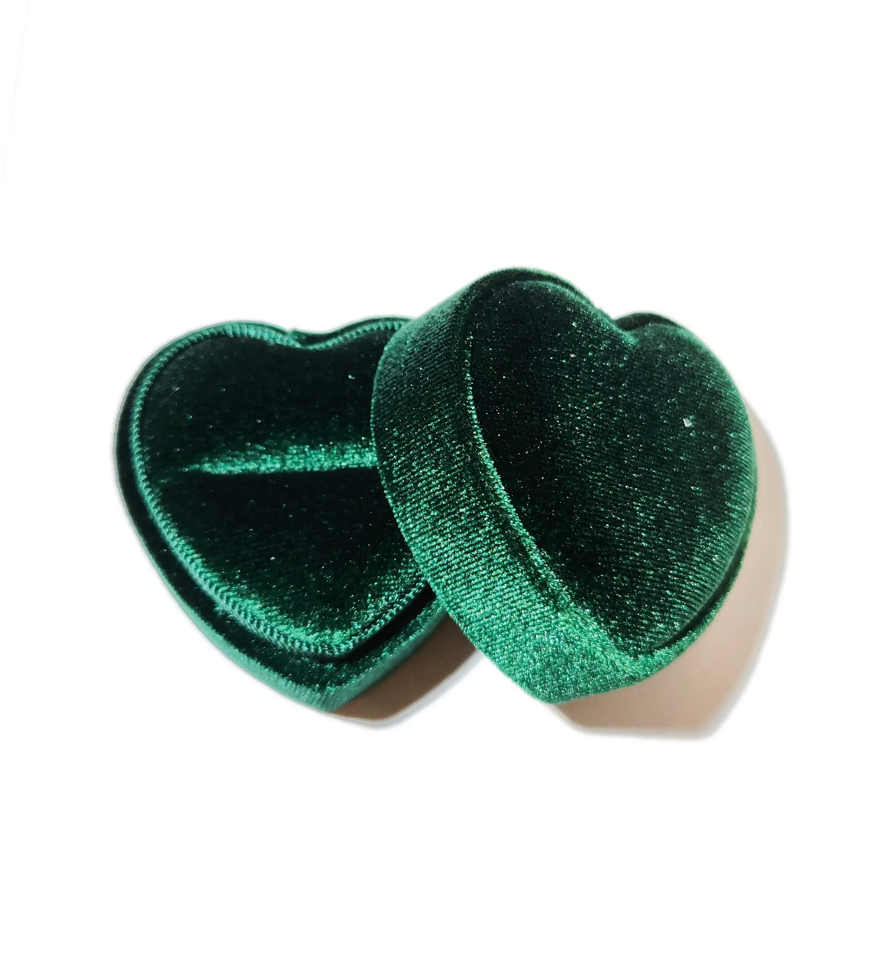 Velvet Heart Shaped Pendant / Ring Gift Box • Green sold by Matter Matters product image thumbnail 2