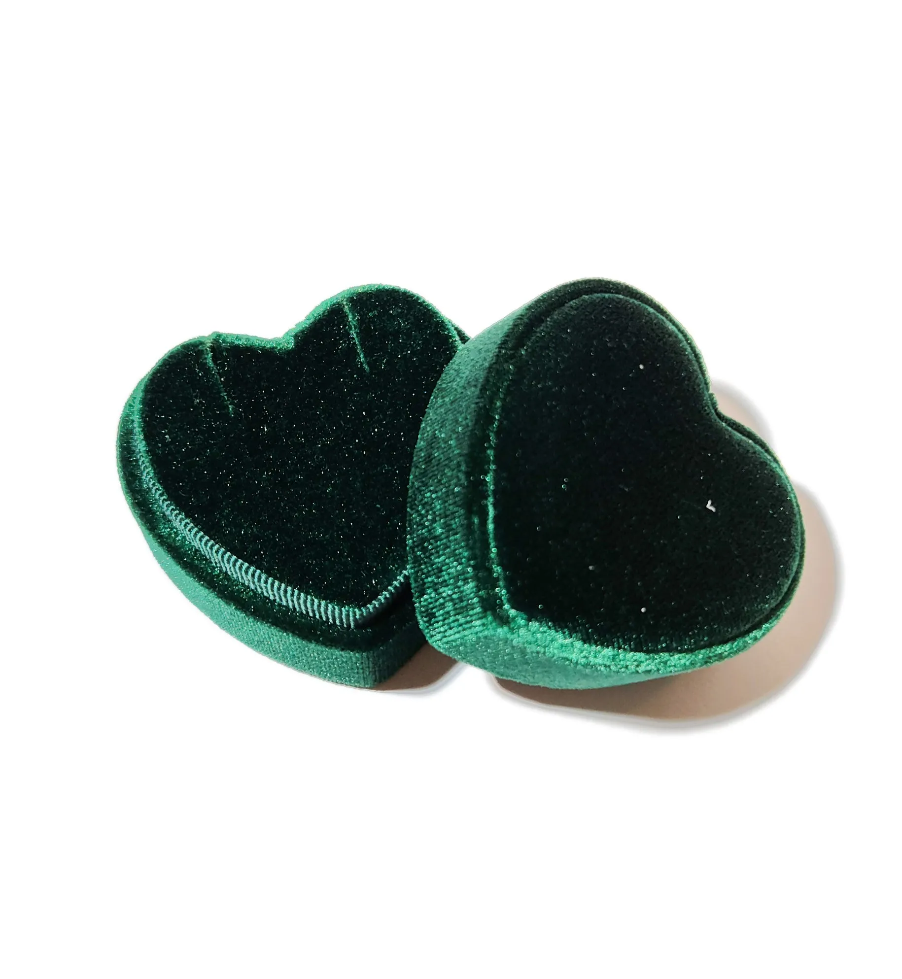 Velvet Heart Shaped Pendant / Ring Gift Box • Green sold by Matter Matters product image thumbnail 4