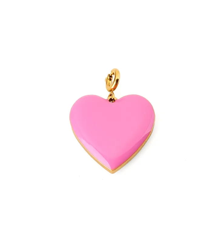 Set Your Heart Pendant • Pink & Forest Green sold by Matter Matters