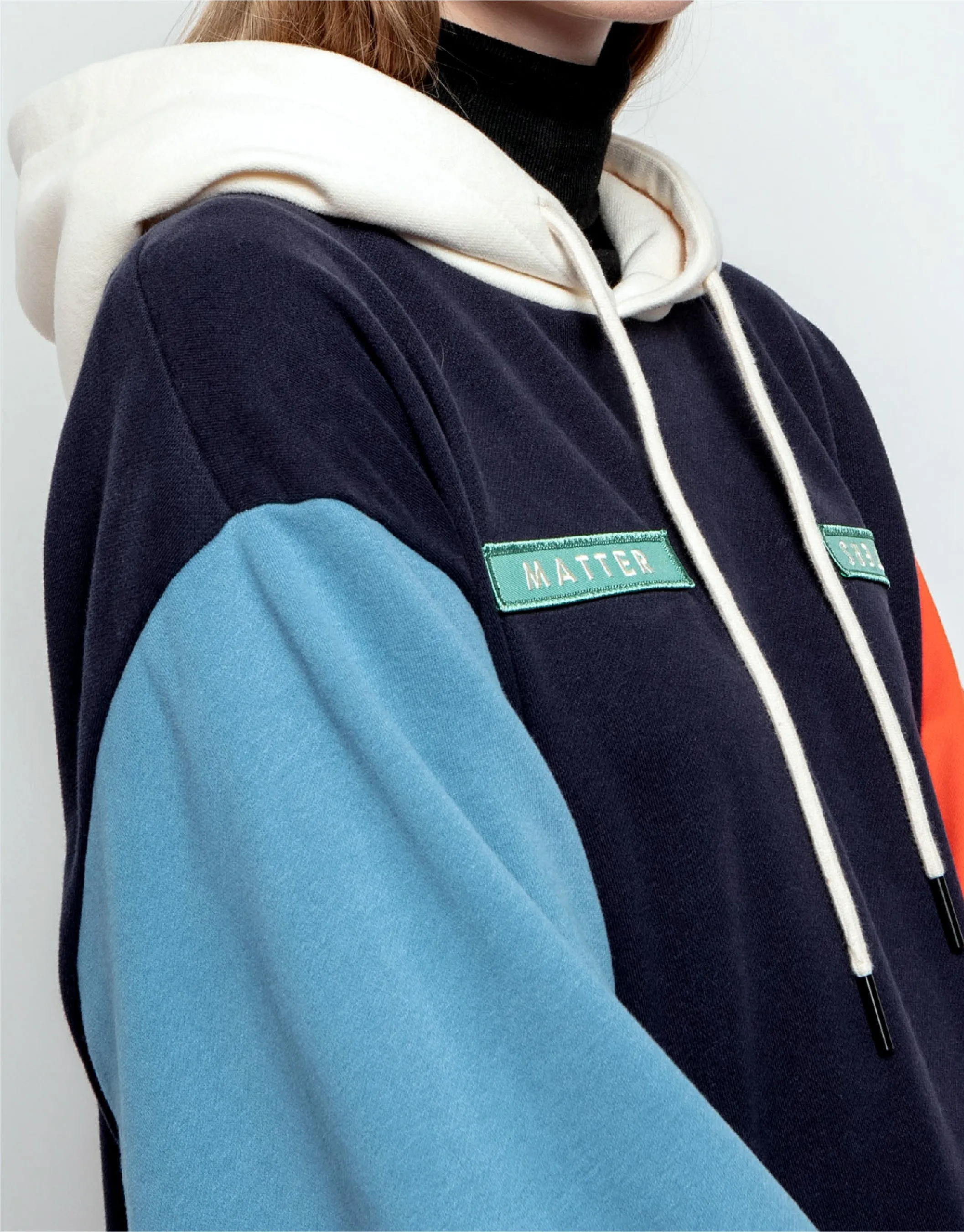 Stoic / Colour-block Hoodies • Navy sold by Matter Matters product image thumbnail 2