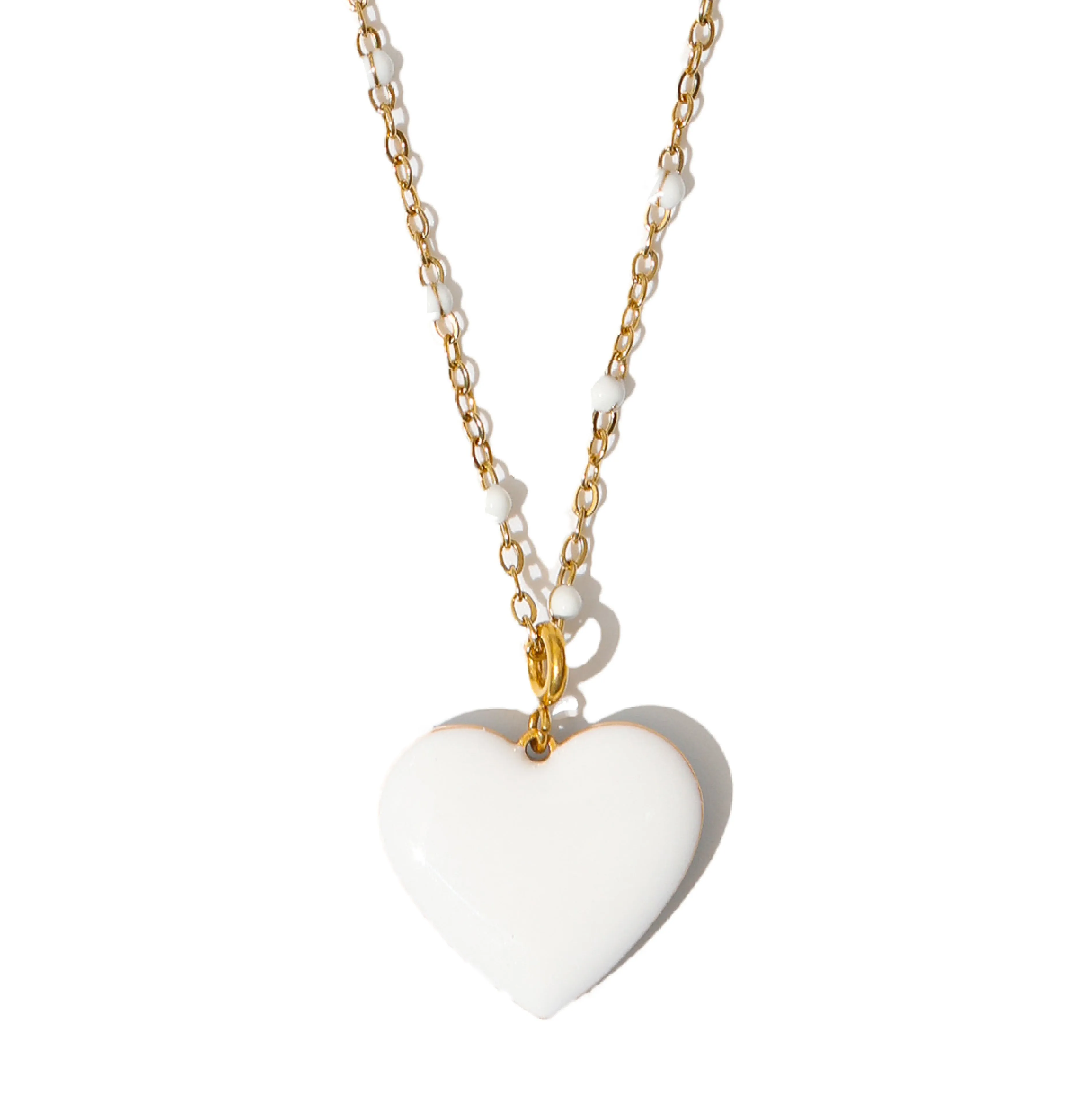 Follow Your Heart Necklace • Sky Blue & White sold by Matter Matters