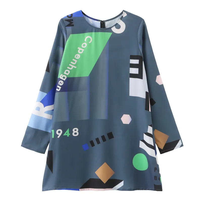 Mokita / Pattern Mini Dress • Grey sold by Matter Matters