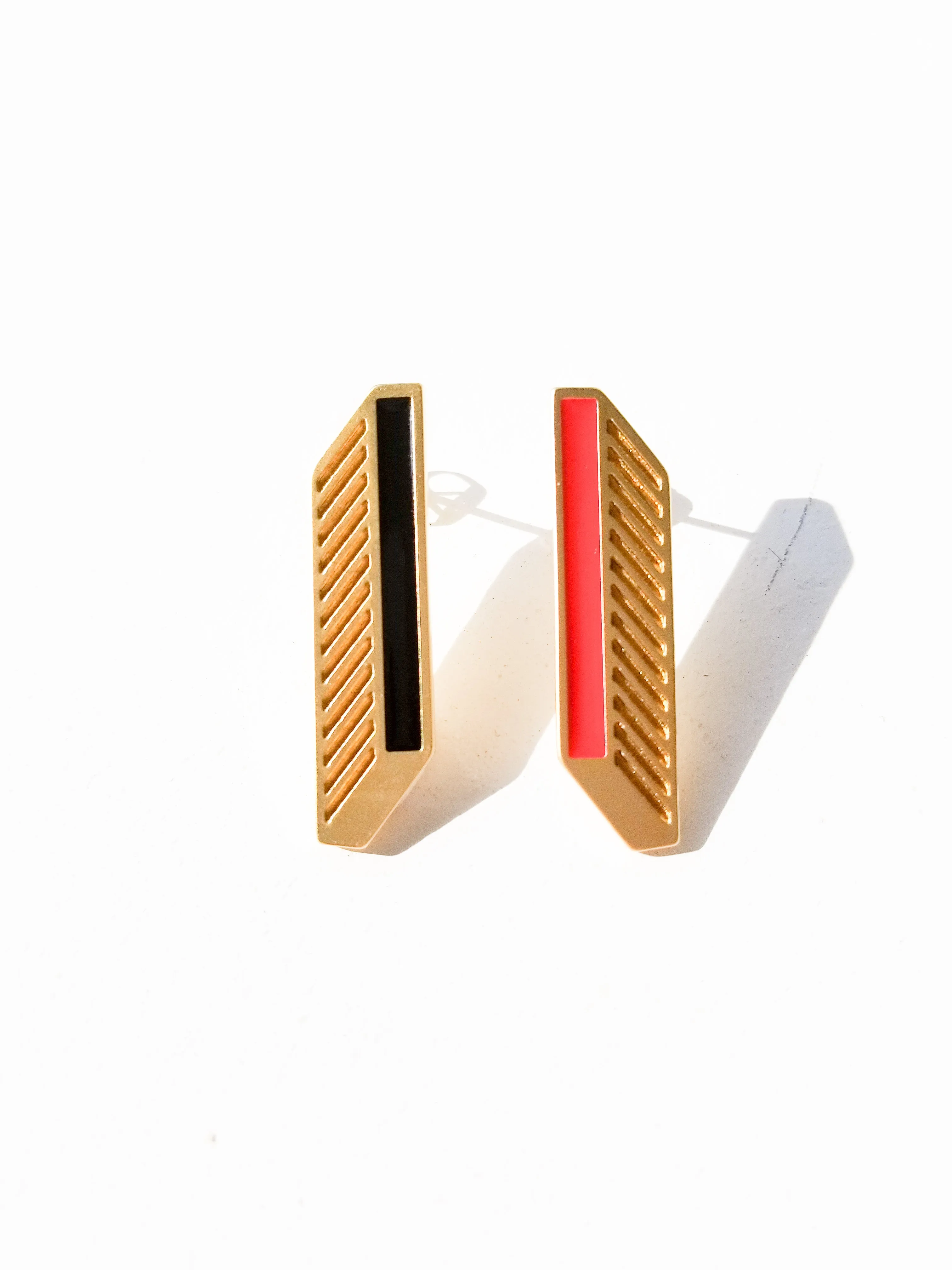 Shadow Studs • Black & Red sold by Matter Matters