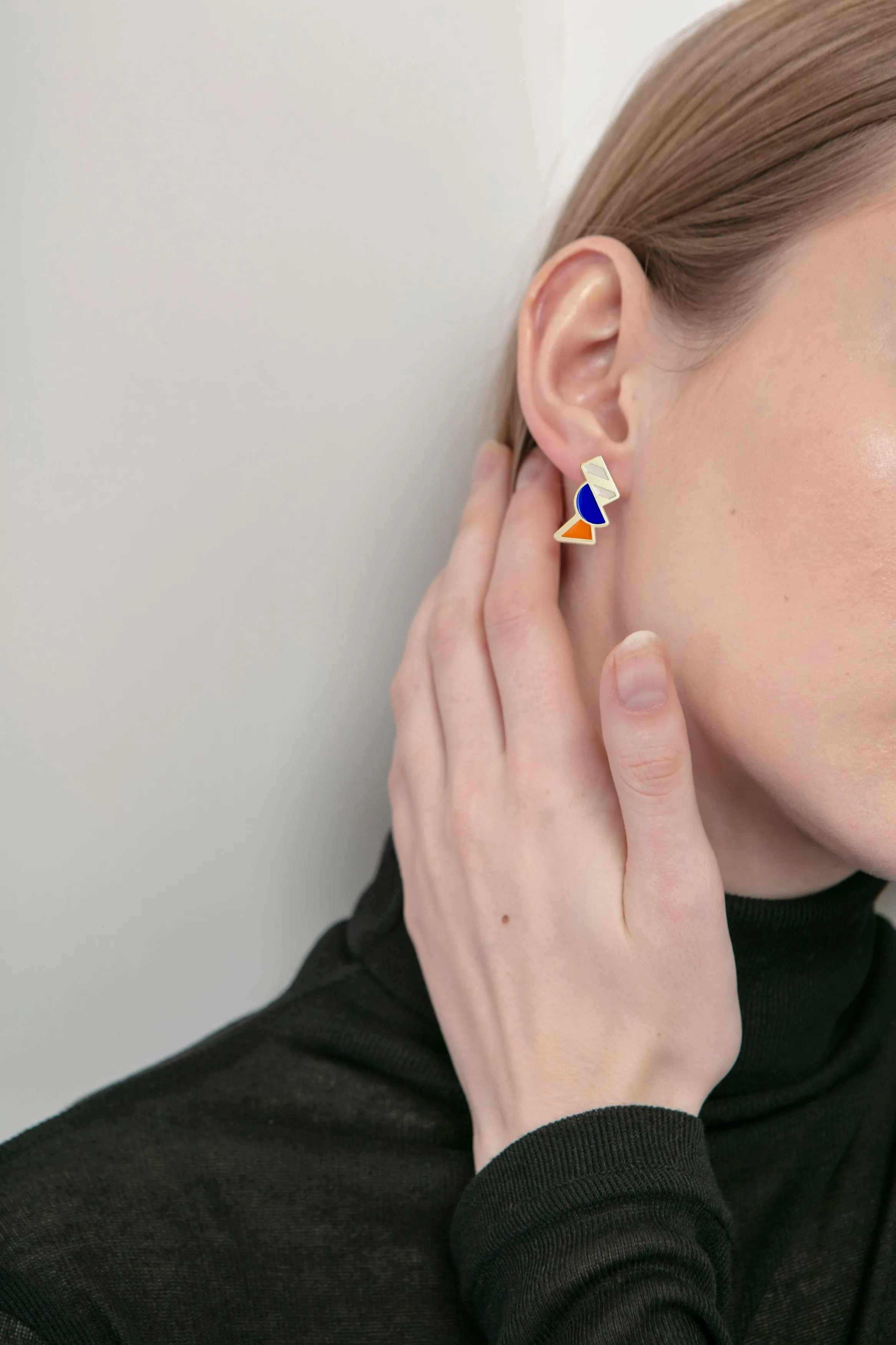 Tilt Earrings • Orange & Blue sold by Matter Matters product image thumbnail 2