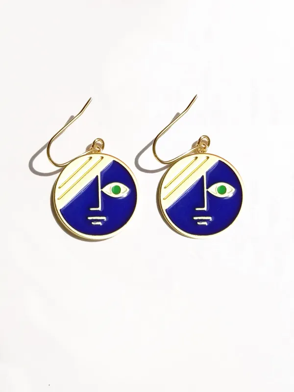 Mini Eclipse Earrings • Navy made by Matter Matters