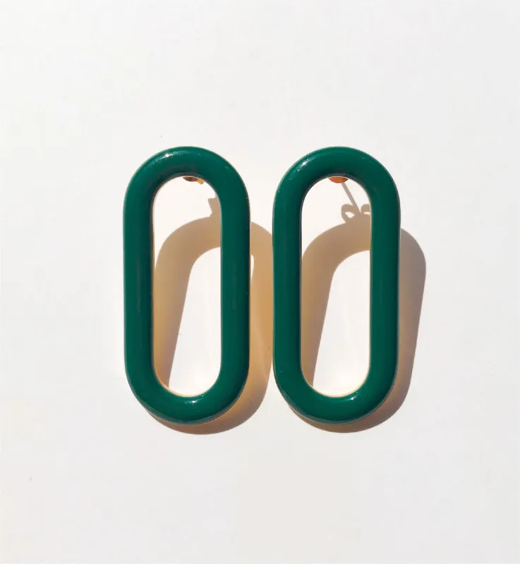 Oval Earrings • Green sold by Matter Matters