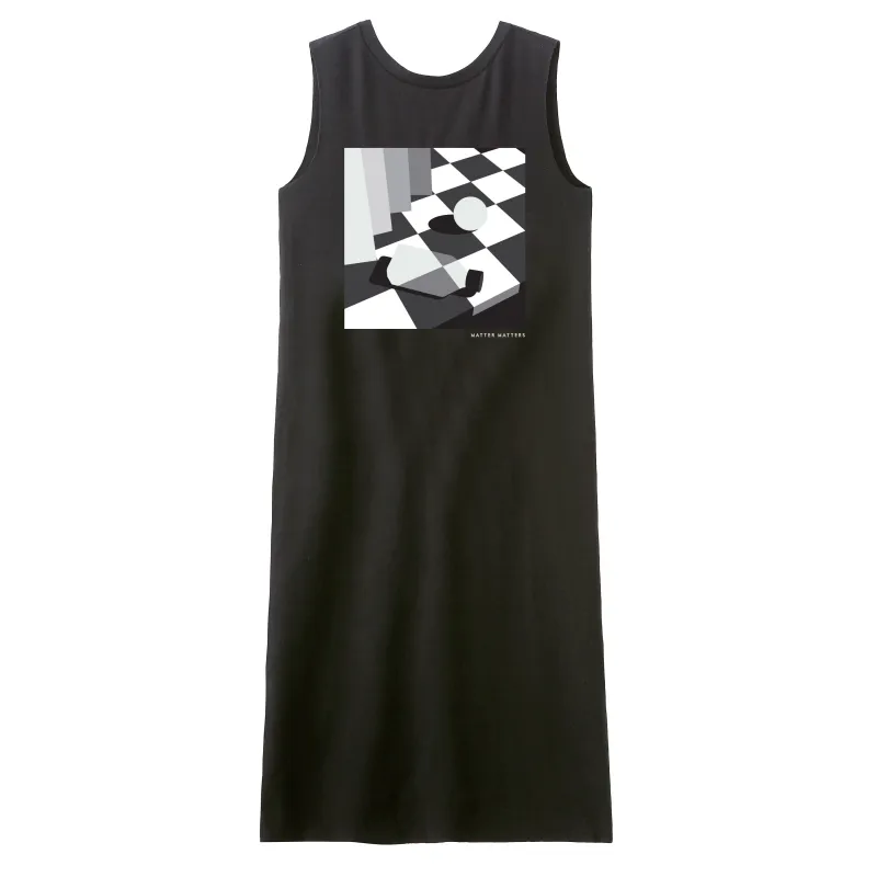 Stairs / V-back T-shirt Dress • Charcoal sold by Matter Matters