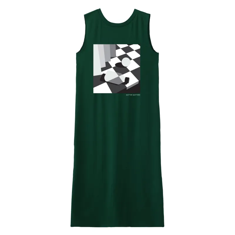 Stairs / V-back T-shirt Dress • Dark Green sold by Matter Matters