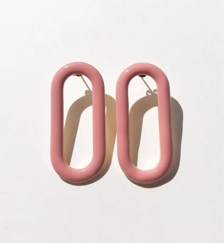 Oval Earrings • Pink sold by Matter Matters