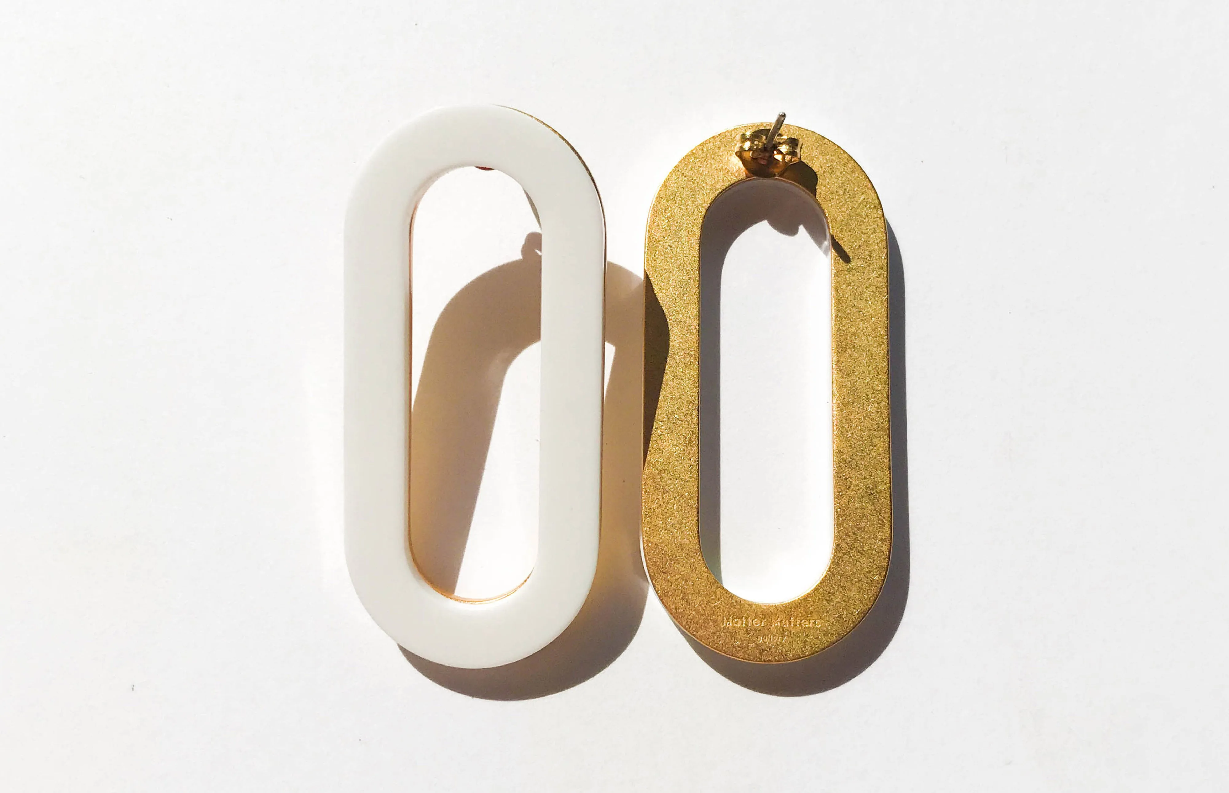Oval Earrings • White Acrylic sold by Matter Matters product image thumbnail 5