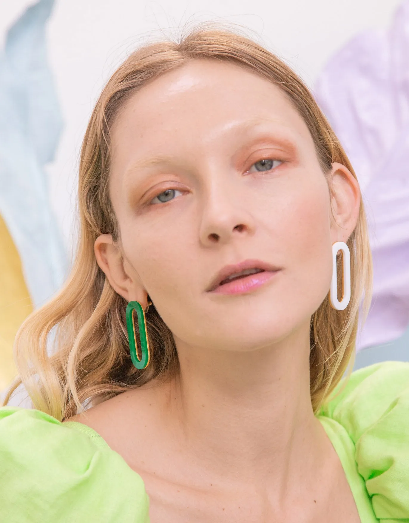 Oval Earrings • White Acrylic sold by Matter Matters product image thumbnail 3