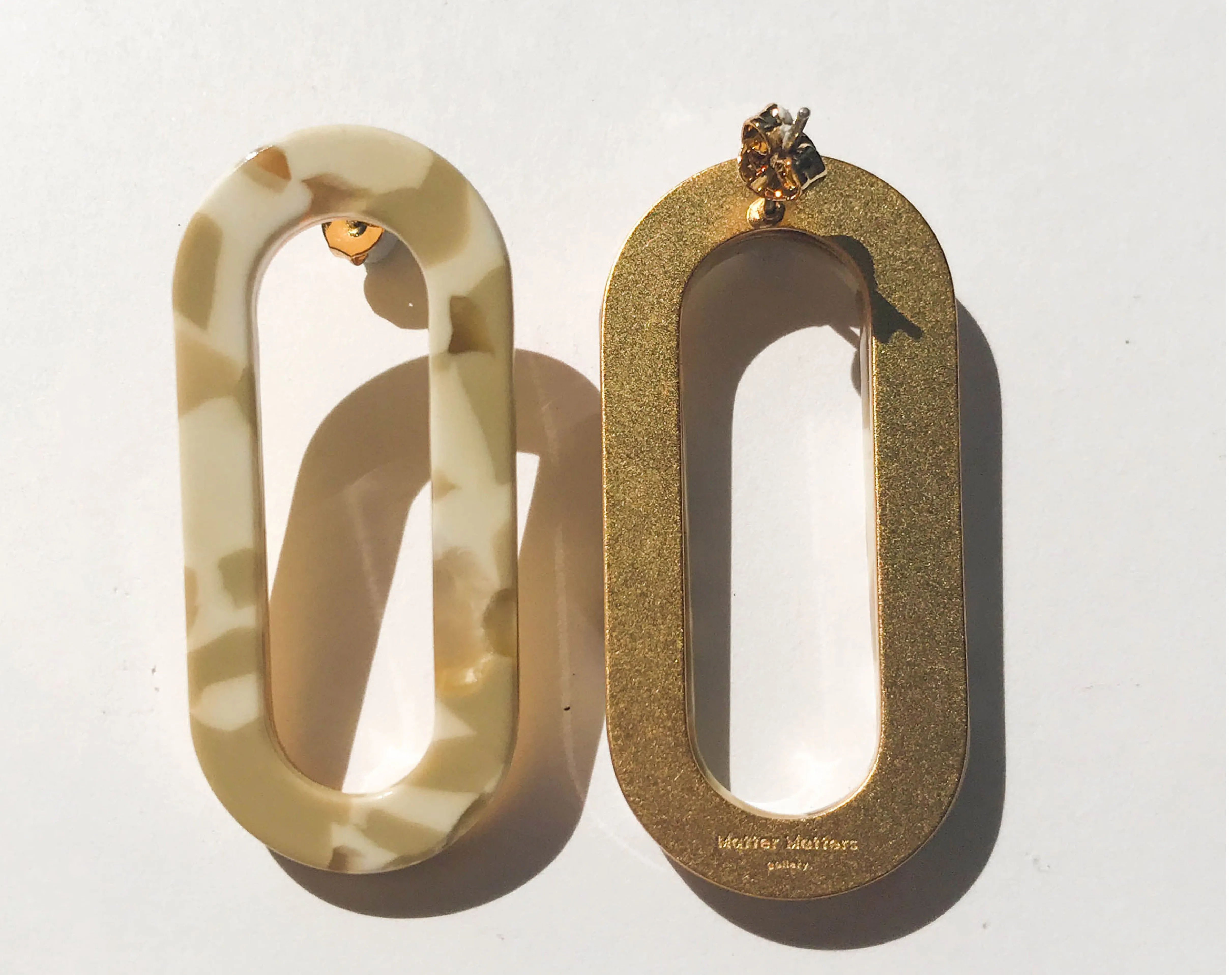 Marbled Oval Earrings • Earth sold by Matter Matters product image thumbnail 3