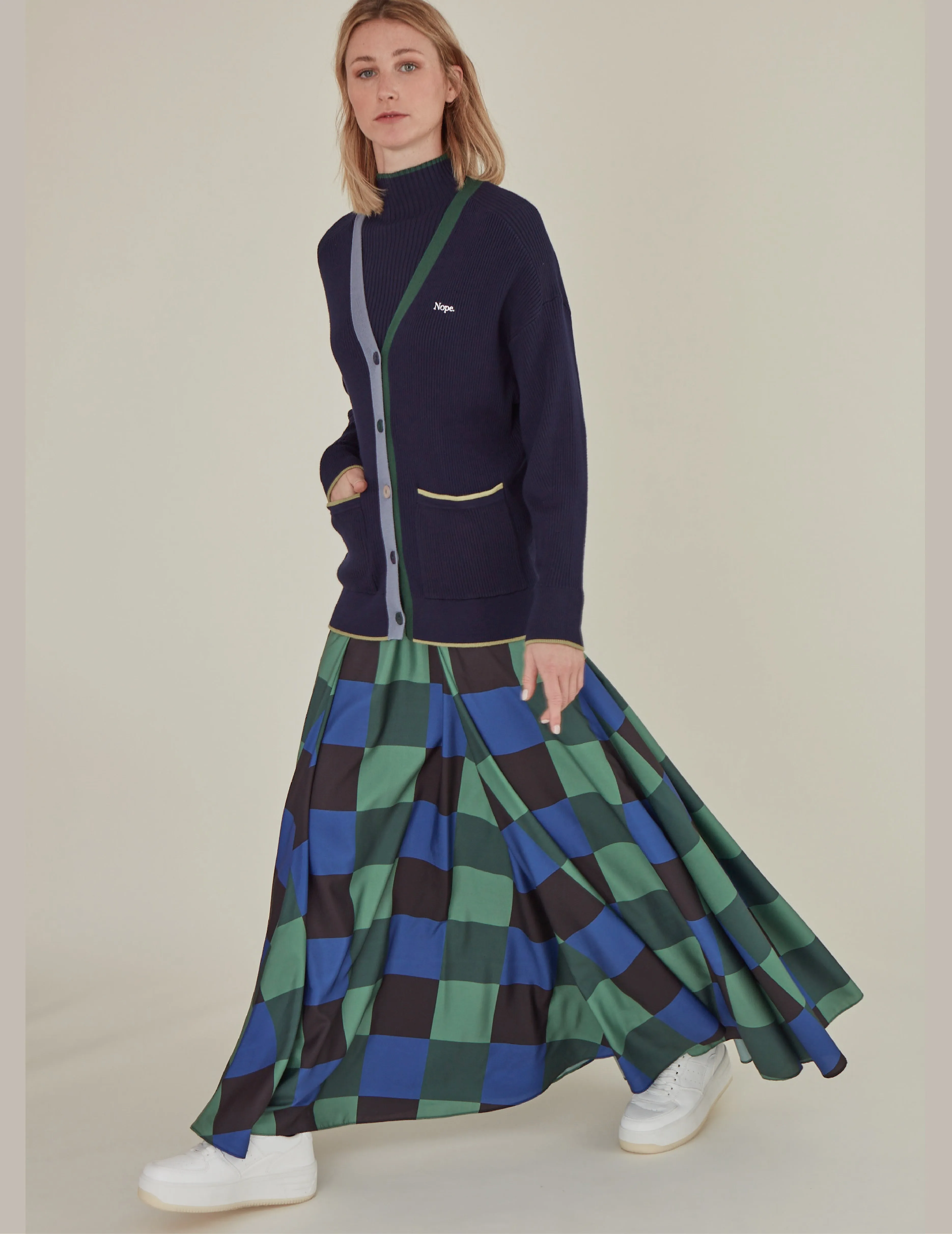 Decka / Checkered Maxi Skirt • Green sold by Matter Matters product image thumbnail 2
