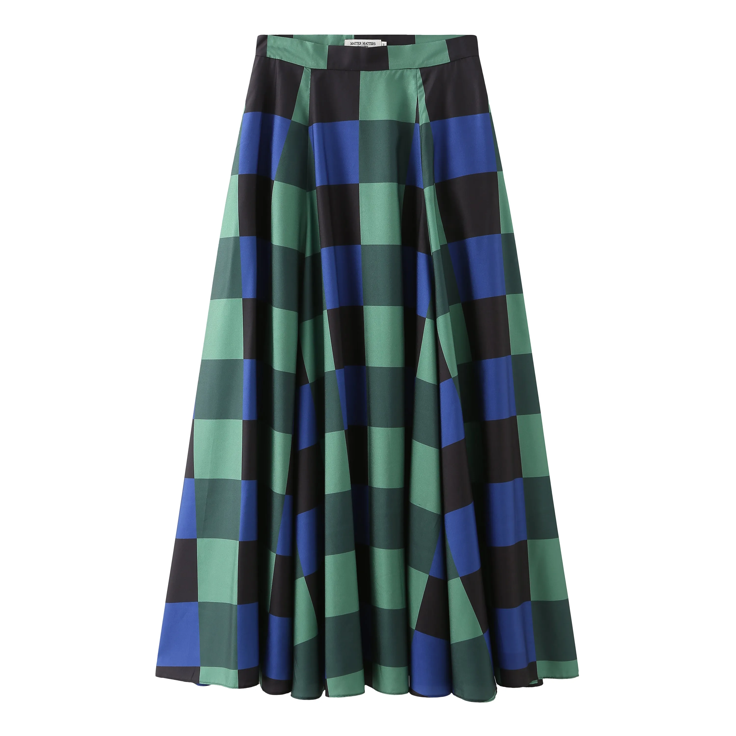 Decka / Checkered Maxi Skirt • Green sold by Matter Matters