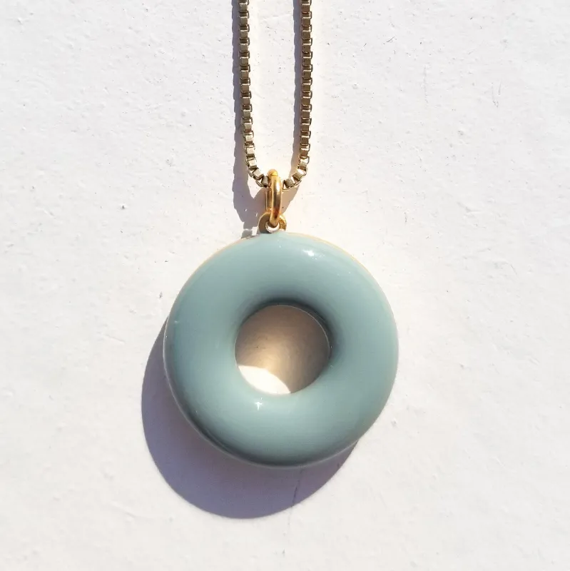 Donut Necklace • Pea Green & Stone sold by Matter Matters