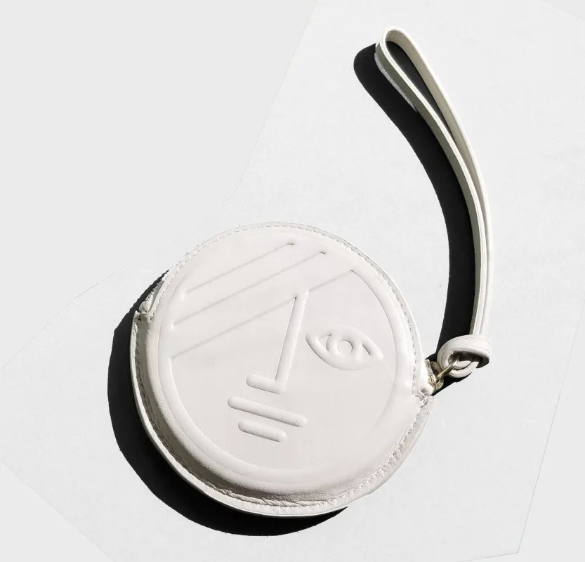 Phase and Eclipse Round Coin Purse • Royal Blue & Beige sold by Matter Matters