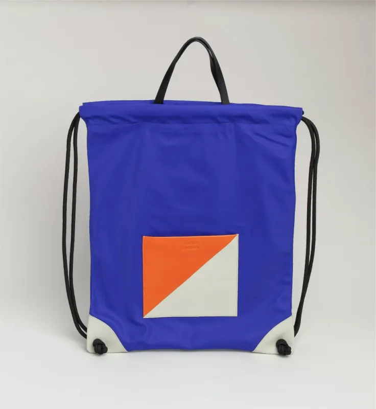 The Square / Drawstring Backpack • Blue sold by Matter Matters
