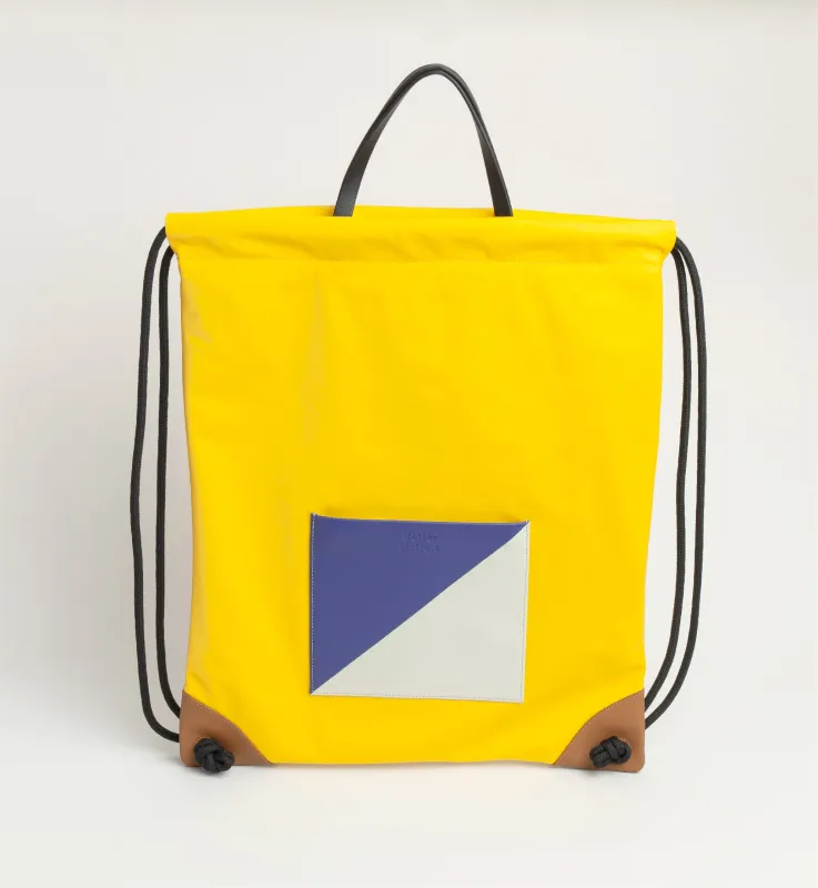 The Square / Drawstring Backpack • Yellow sold by Matter Matters