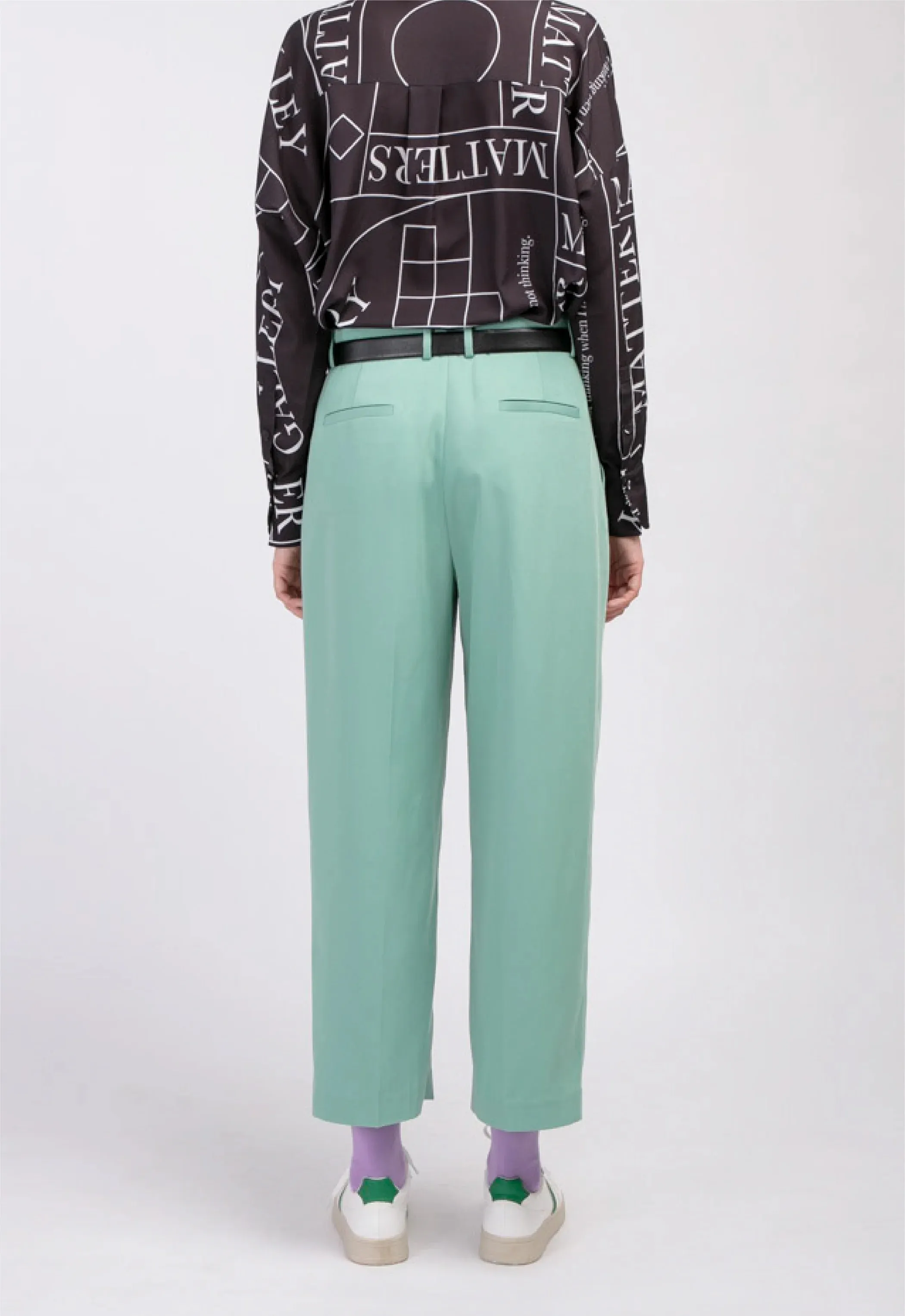 'HELLO' / Wide-leg Boyfriend Pants • Mint sold by Matter Matters product image thumbnail 5