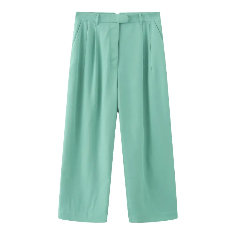'HELLO' / Wide-leg Boyfriend Pants • Mint sold by Matter Matters
