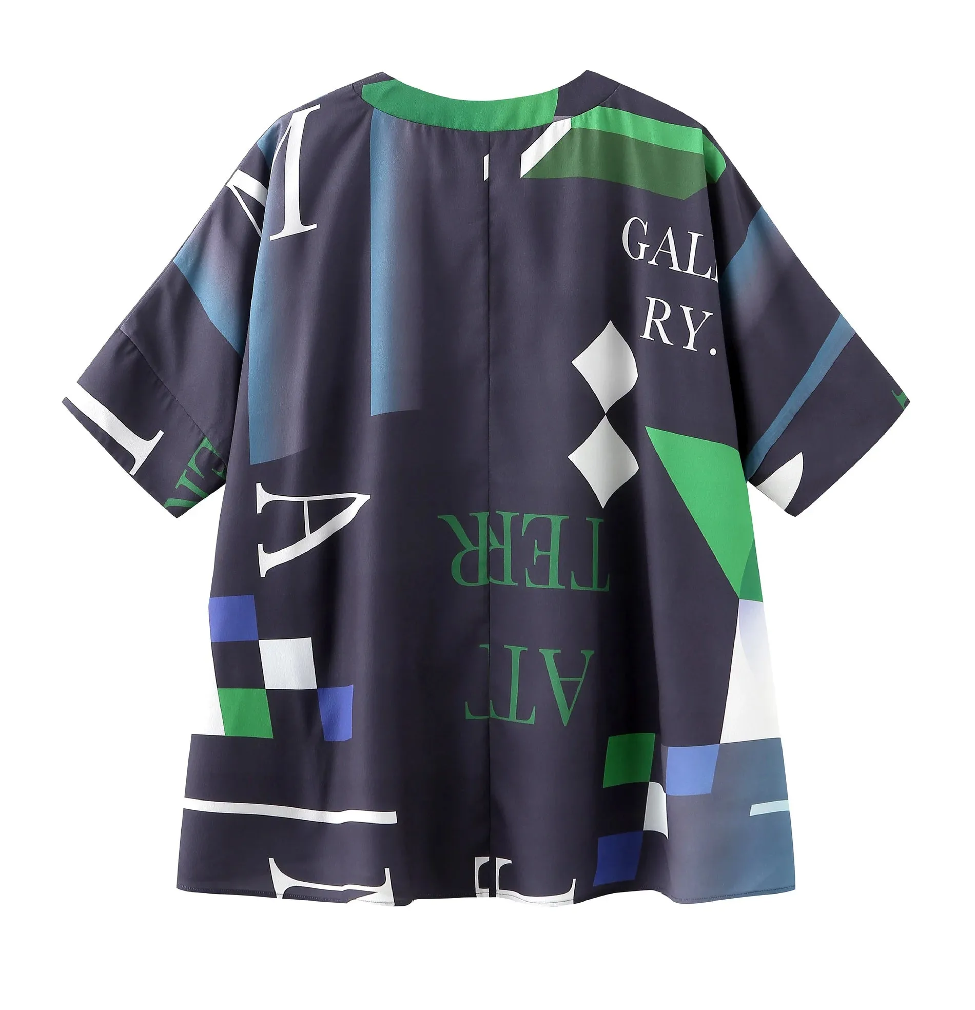 'Moss' / Pattern V-Neck Top • Navy sold by Matter Matters product image thumbnail 3