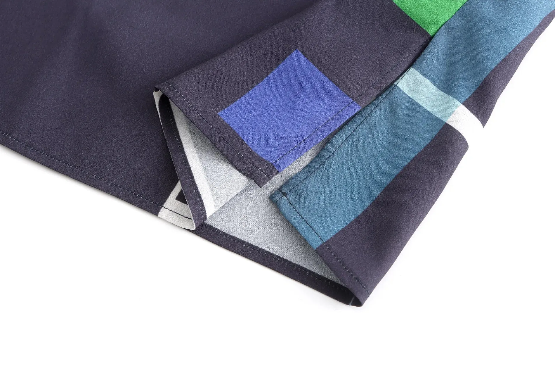 'Moss' / Pattern V-Neck Top • Navy sold by Matter Matters product image thumbnail 5