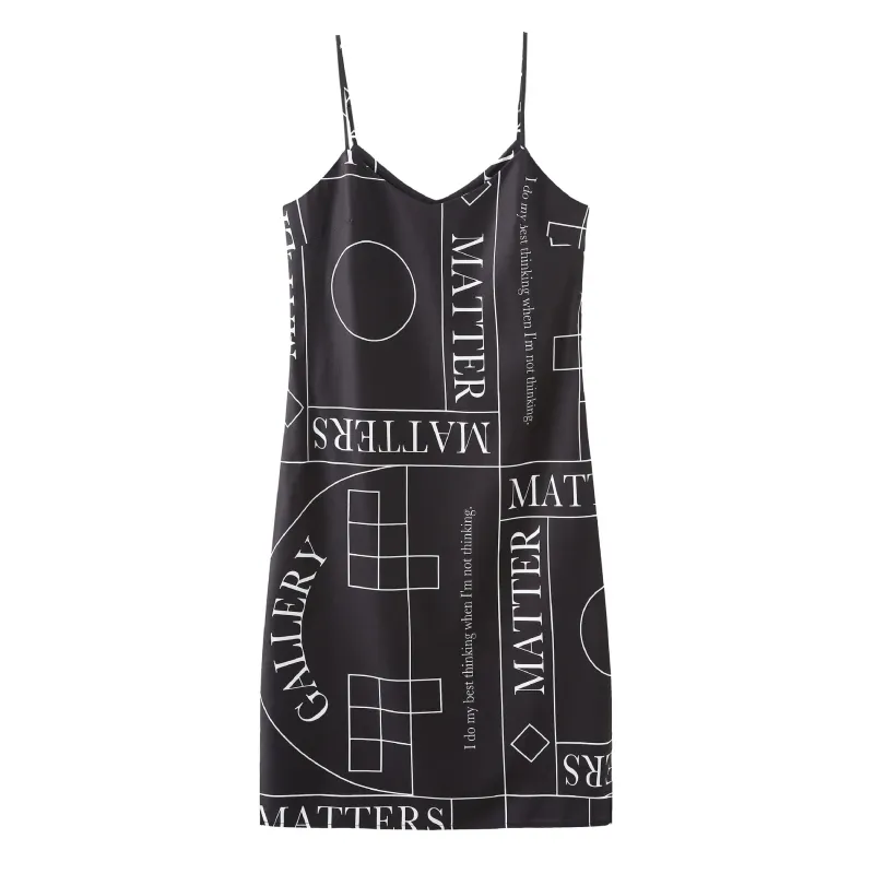 'Not' / Pattern Tank Dress • Black sold by Matter Matters