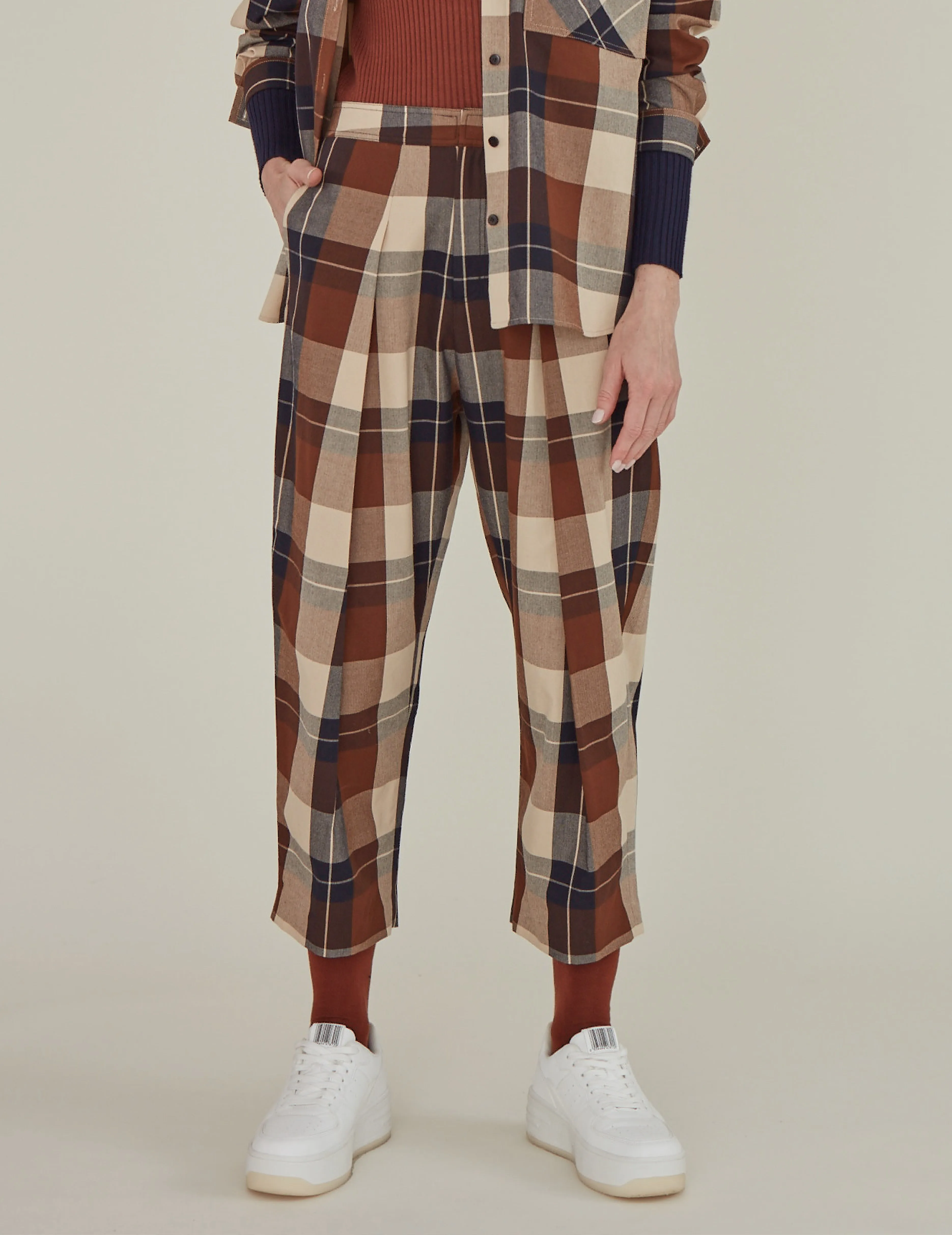 Note to Self / Embroidered Tartan Plaid Pants • Brown sold by Matter Matters product image thumbnail 2