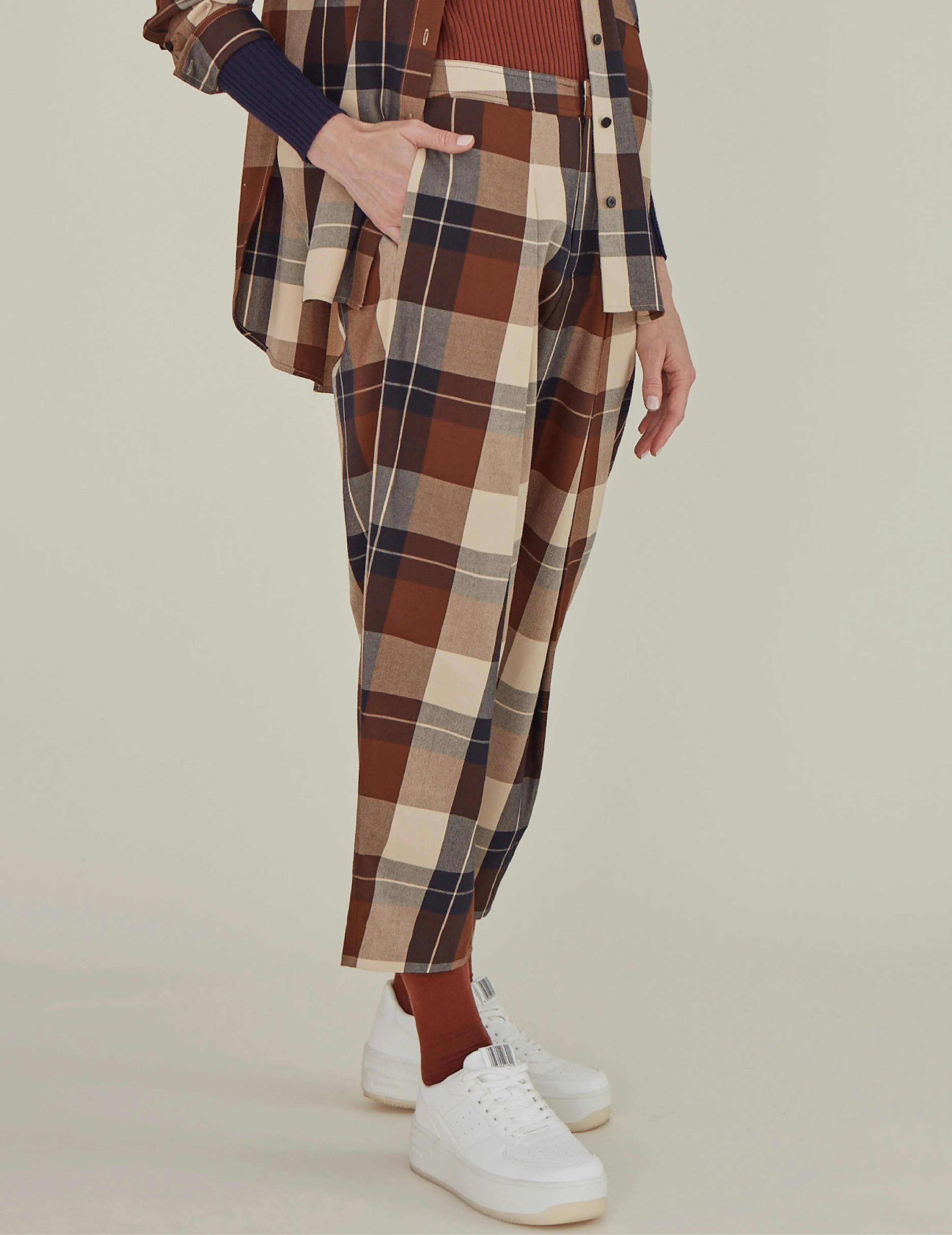 Note to Self / Embroidered Tartan Plaid Pants • Brown sold by Matter Matters product image thumbnail 5