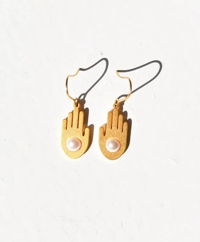 Chance Earrings • Gold / Pearl made by Matter Matters