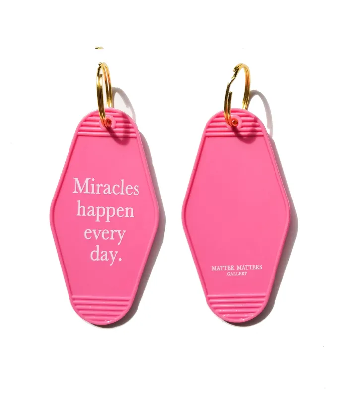 MMG Keyring • Pink • Miracles happen everyday. sold by Matter Matters