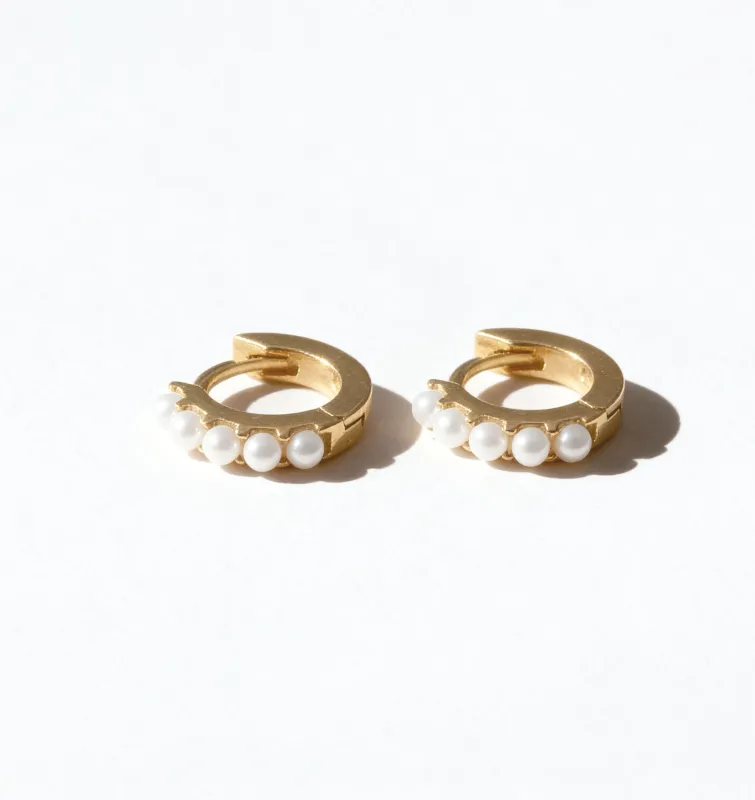 Cluster pearl hoops made by Matter Matters