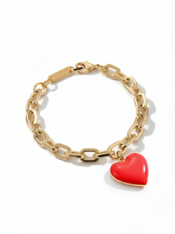 Follow your heart Bold Chain Bracelet • Red Black sold by Matter Matters