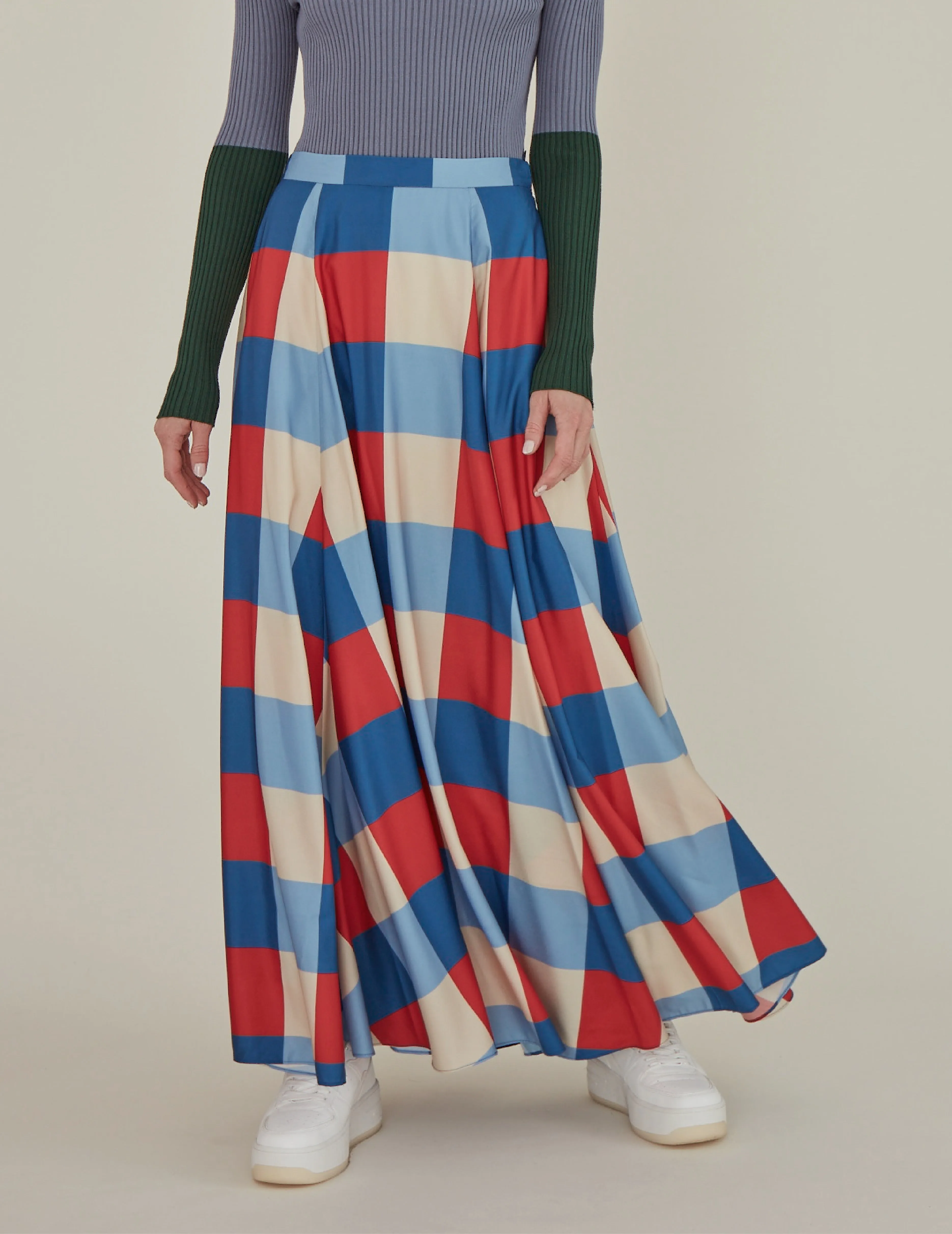 Secka / Checkered Maxi Skirt • Red sold by Matter Matters product image thumbnail 2