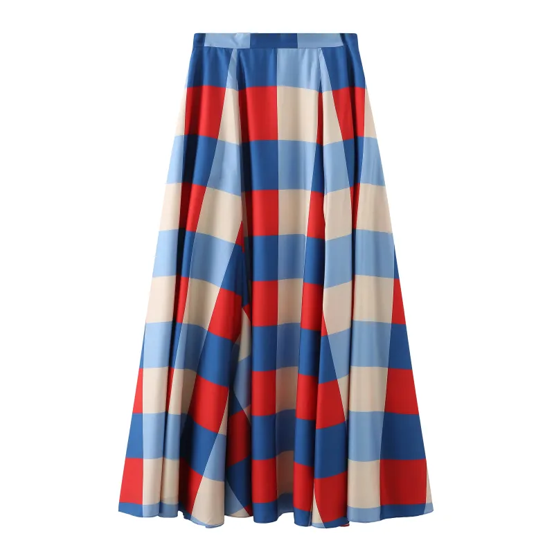 Secka / Checkered Maxi Skirt • Red sold by Matter Matters