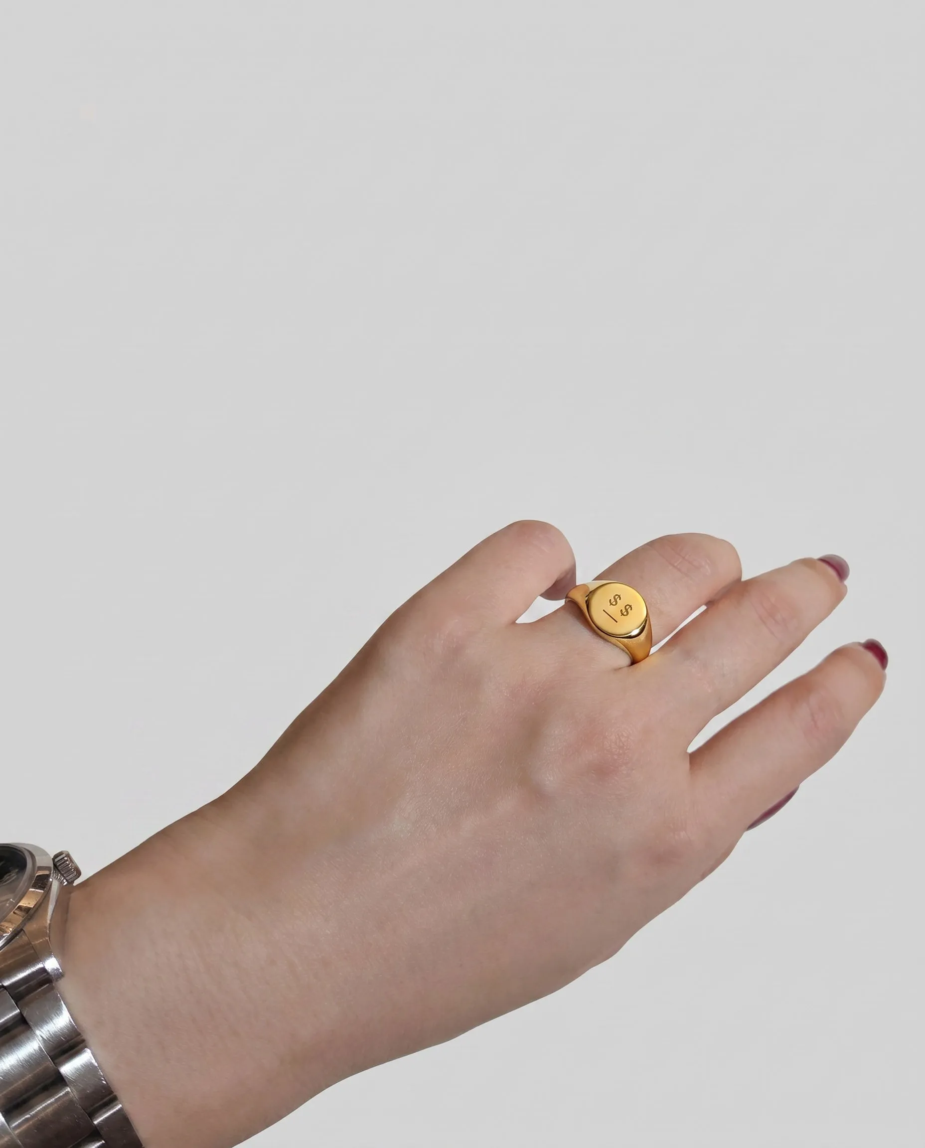 Money Talks • Gold Signet Ring sold by Matter Matters product image thumbnail 2