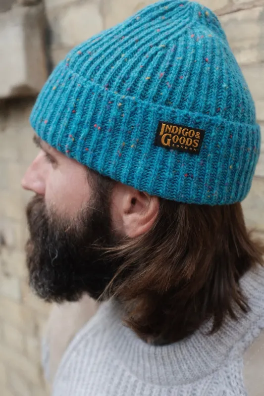 Donegal Wool Beanie - Turquoise sold by Indigo and Goods