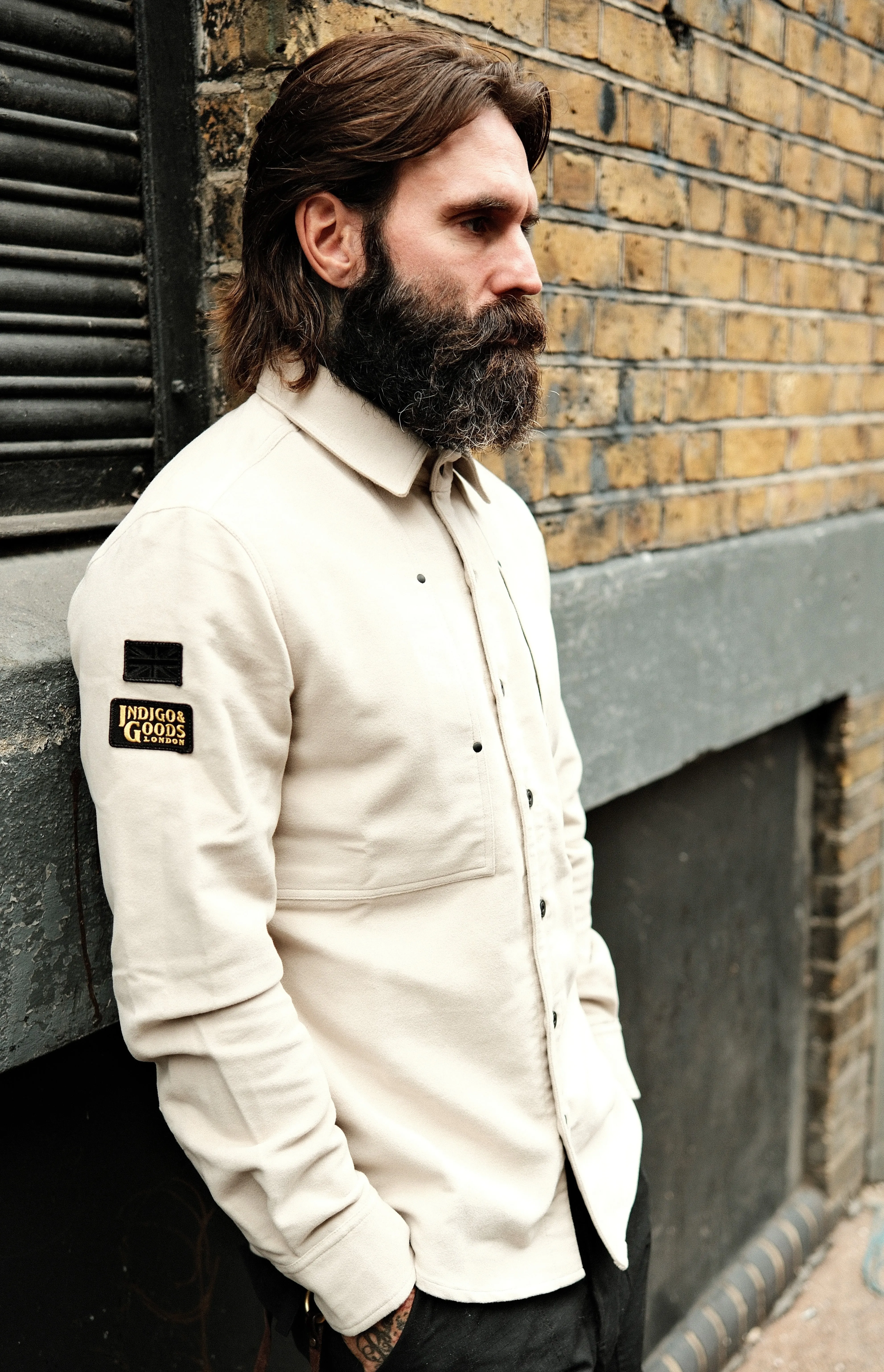 English Terrace Overshirt - Moleskin Stone sold by Indigo and Goods product image thumbnail 3