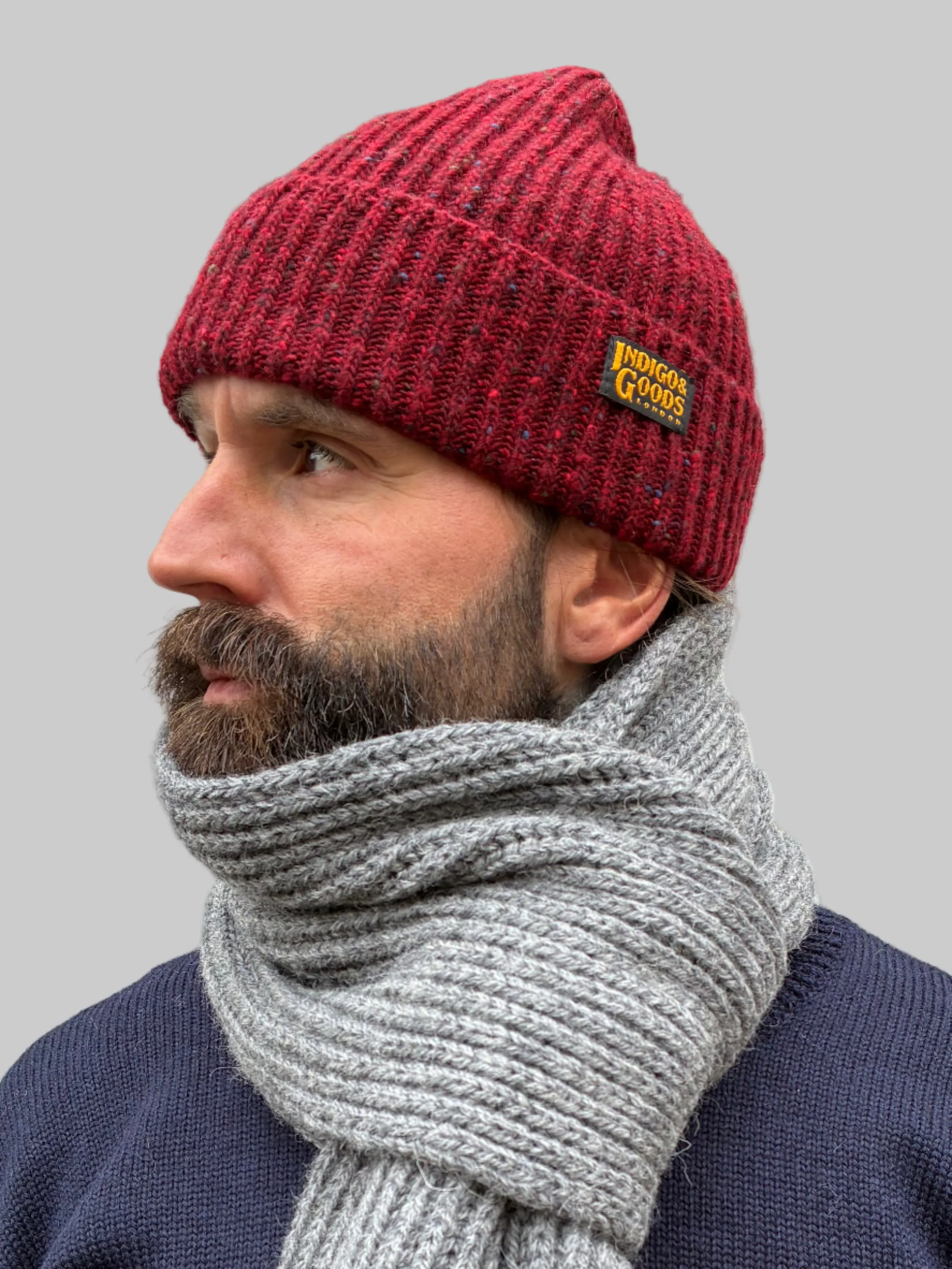 Donegal Wool Beanie - Oxblood sold by Indigo and Goods