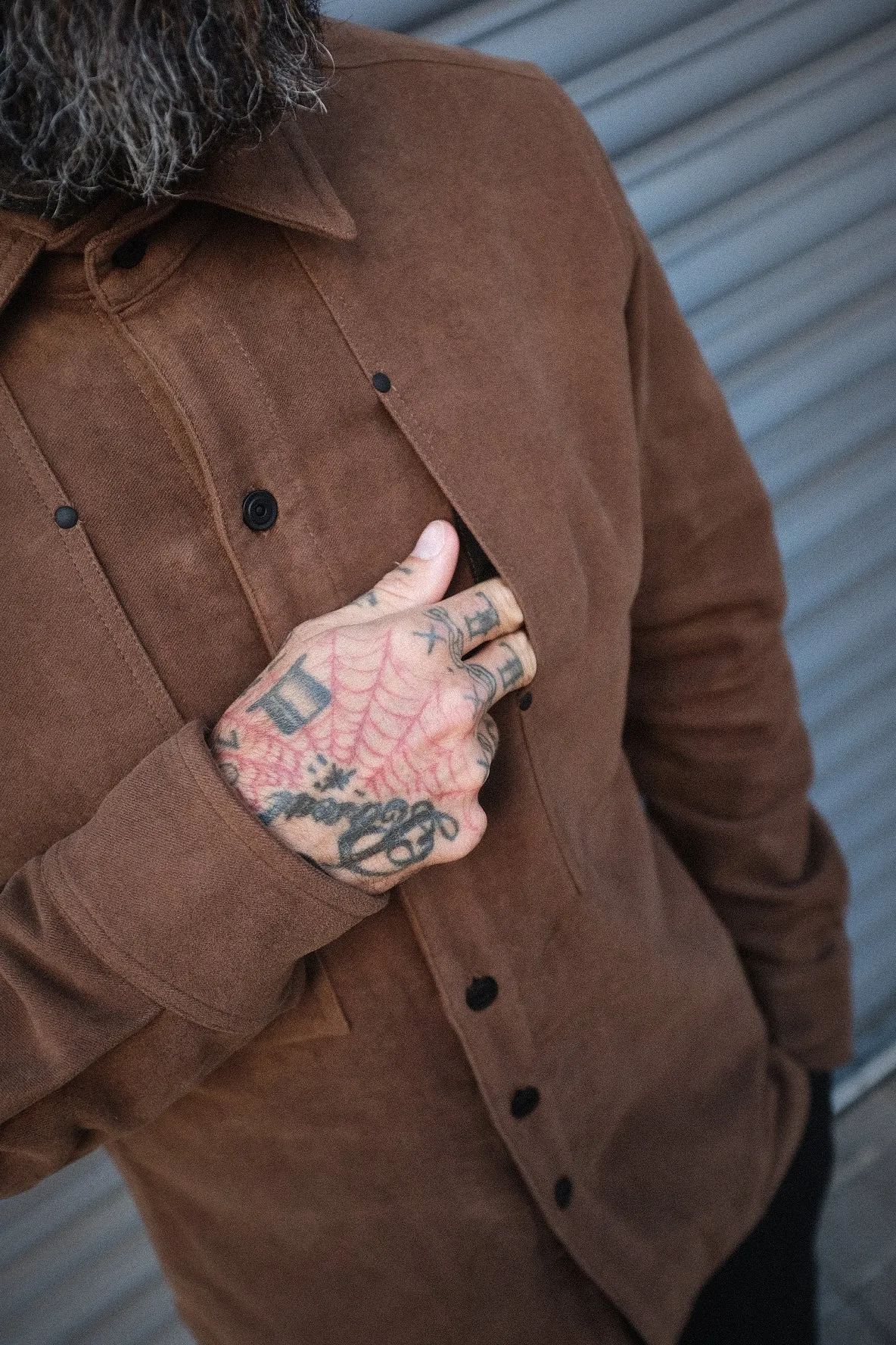 English Terrace Overshirt - Moleskin Chestnut sold by Indigo and Goods product image thumbnail 5