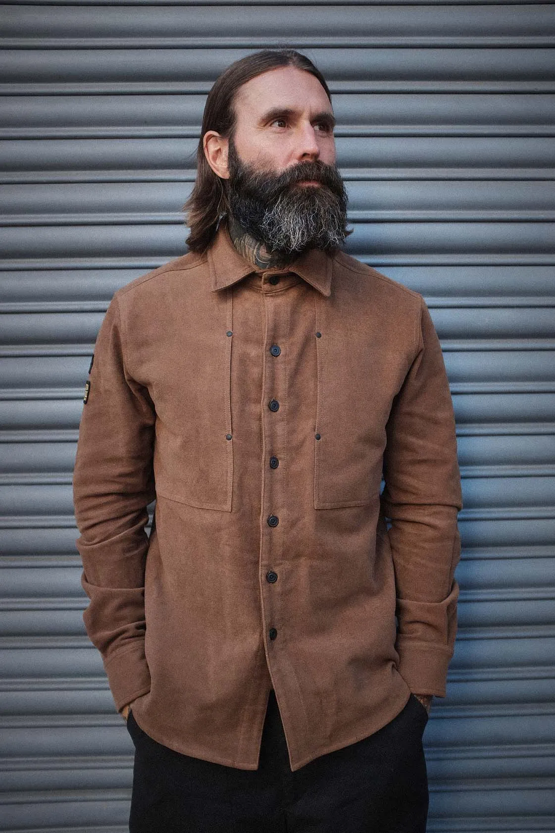 English Terrace Overshirt - Moleskin Chestnut sold by Indigo and Goods product image thumbnail 3